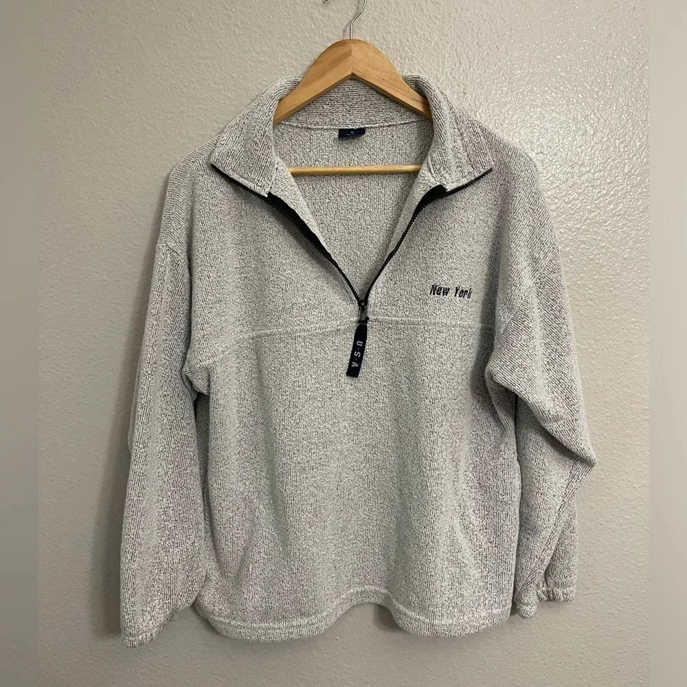 New York Quarter Zip Up Sweater